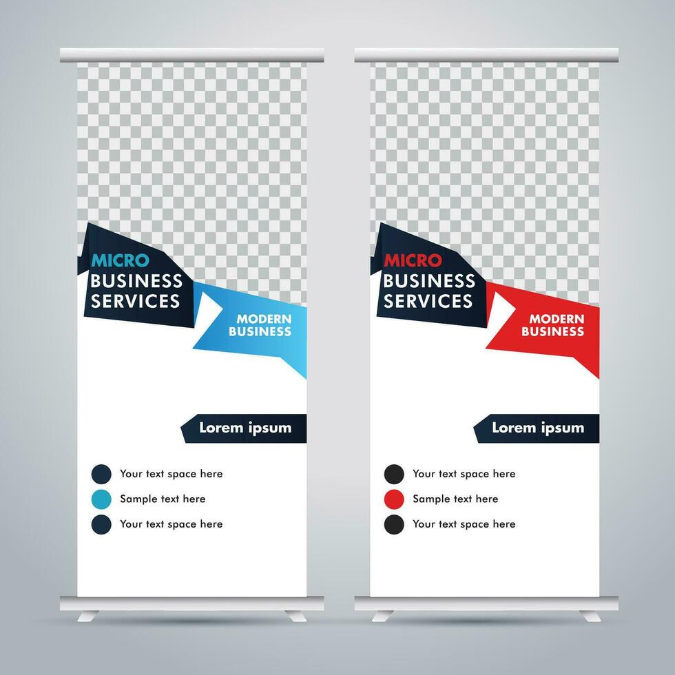 Modern roll up banner design template. flyer. pull up. presentation. brochure. poster. advertisement. print media vector