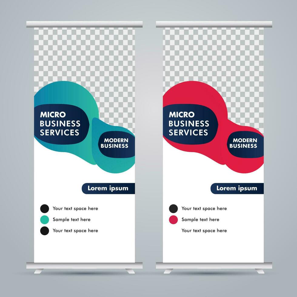 Modern roll up banner design template. flyer. pull up. presentation. brochure. poster. advertisement. print media vector