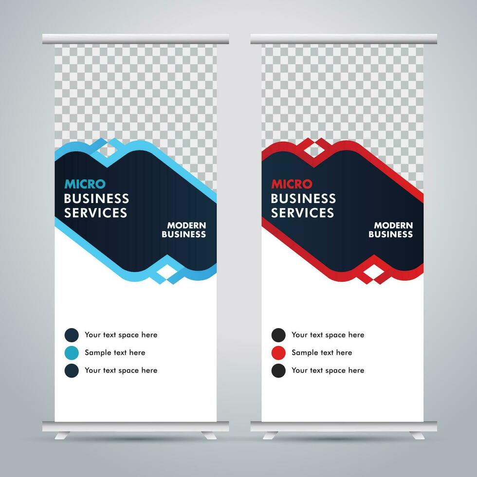 Modern roll up banner design template. flyer. pull up. presentation. brochure. poster. advertisement. print media vector