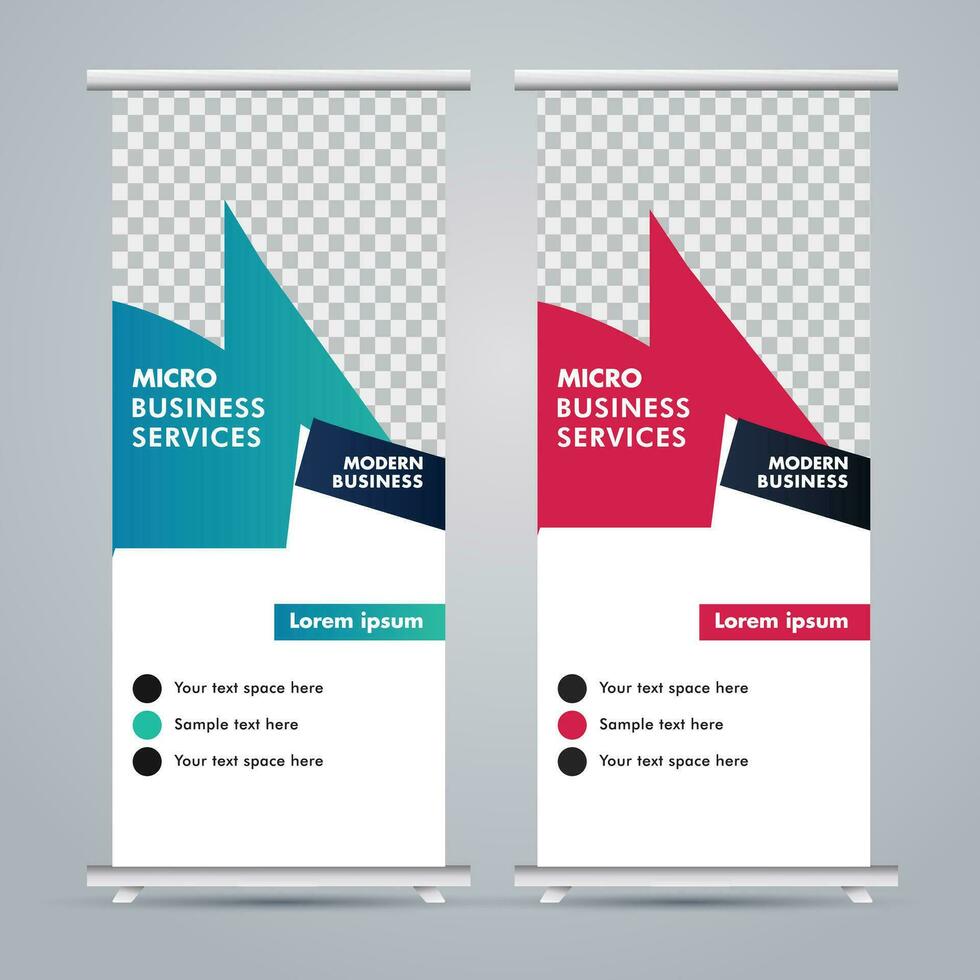 Modern roll up banner design template. flyer. pull up. presentation. brochure. poster. advertisement. print media vector