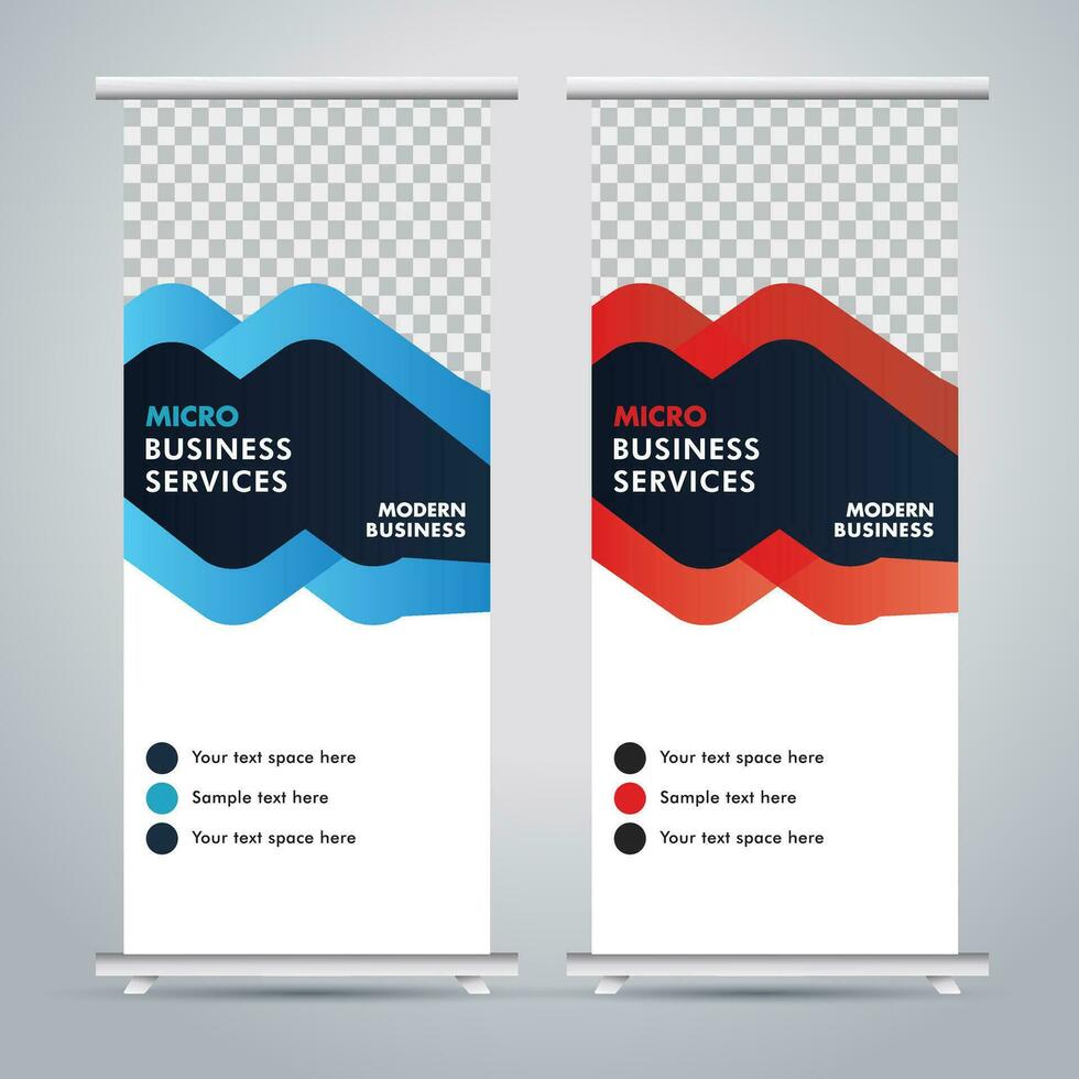 Modern roll up banner design template. flyer. pull up. presentation. brochure. poster. advertisement. print media vector