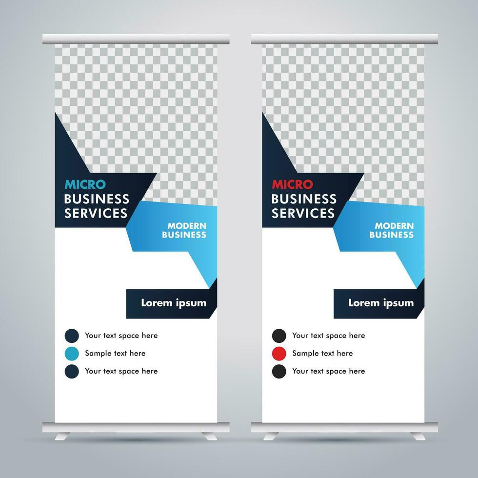 Modern roll up banner design template. flyer. pull up. presentation. brochure. poster. advertisement. print media vector