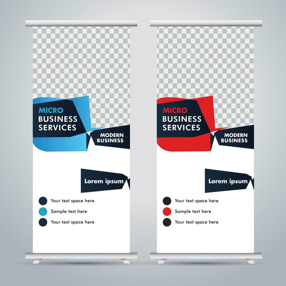 Modern roll up banner design template. flyer. pull up. presentation. brochure. poster. advertisement. print media vector