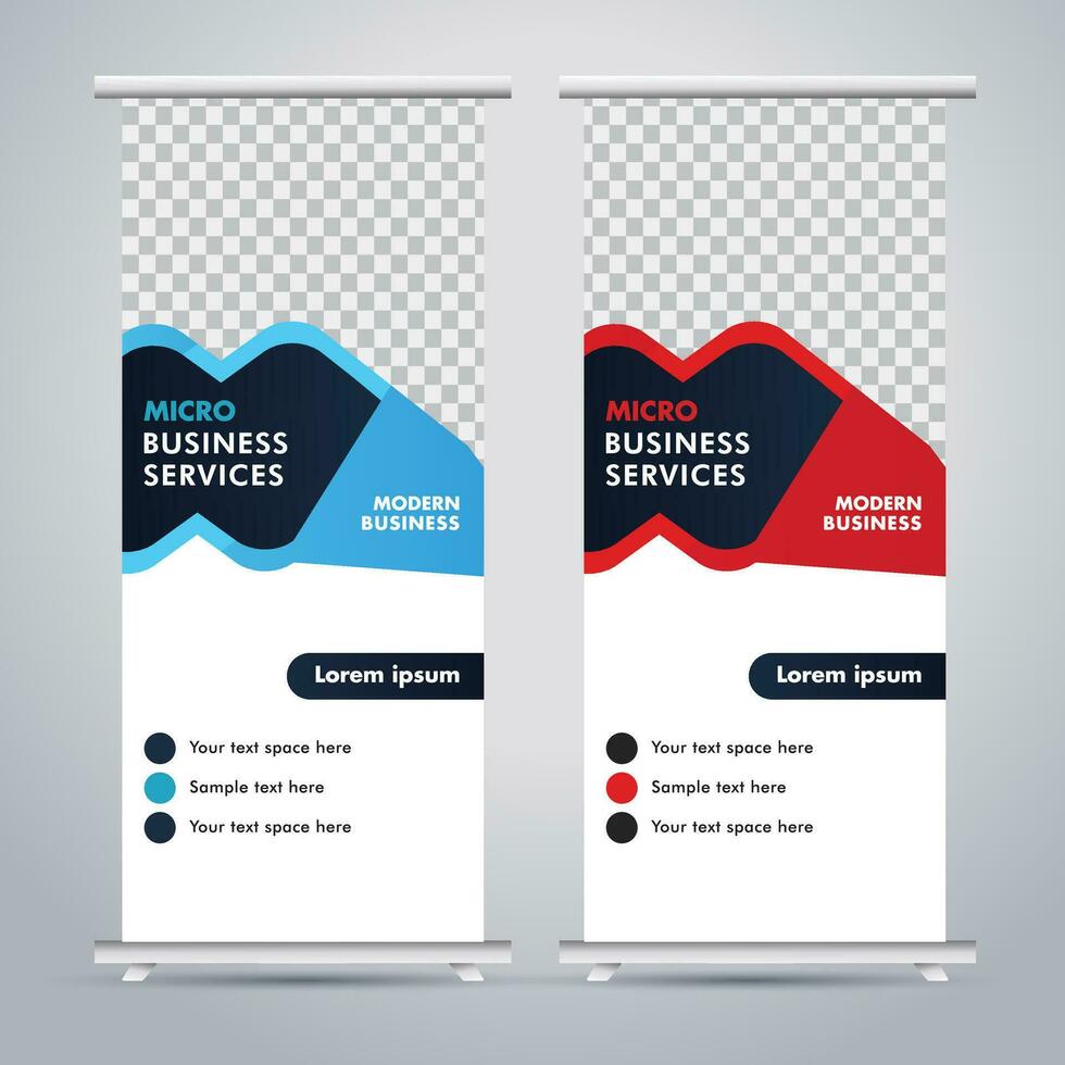 Modern roll up banner design template. flyer. pull up. presentation. brochure. poster. advertisement. print media vector