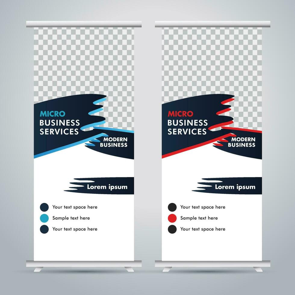 Modern roll up banner design template. flyer. pull up. presentation. brochure. poster. advertisement. print media vector