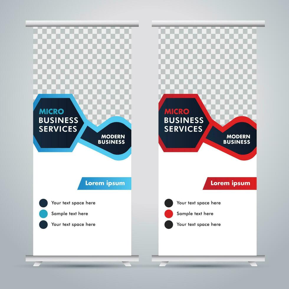 Modern roll up banner design template. flyer. pull up. presentation. brochure. poster. advertisement. print media vector