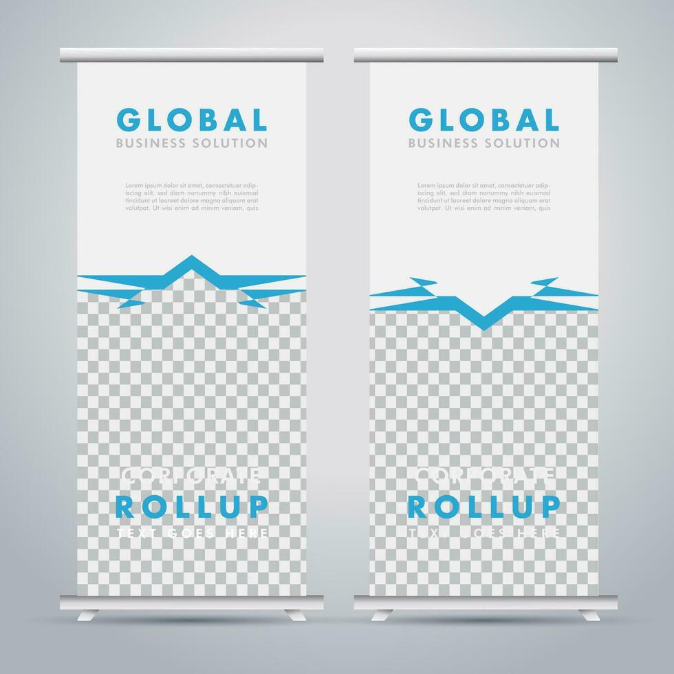Modern roll up banner design template. flyer. pull up. presentation. brochure. poster. advertisement. print media vector