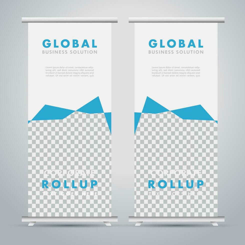 Modern roll up banner design template. flyer. pull up. presentation. brochure. poster. advertisement. print media vector