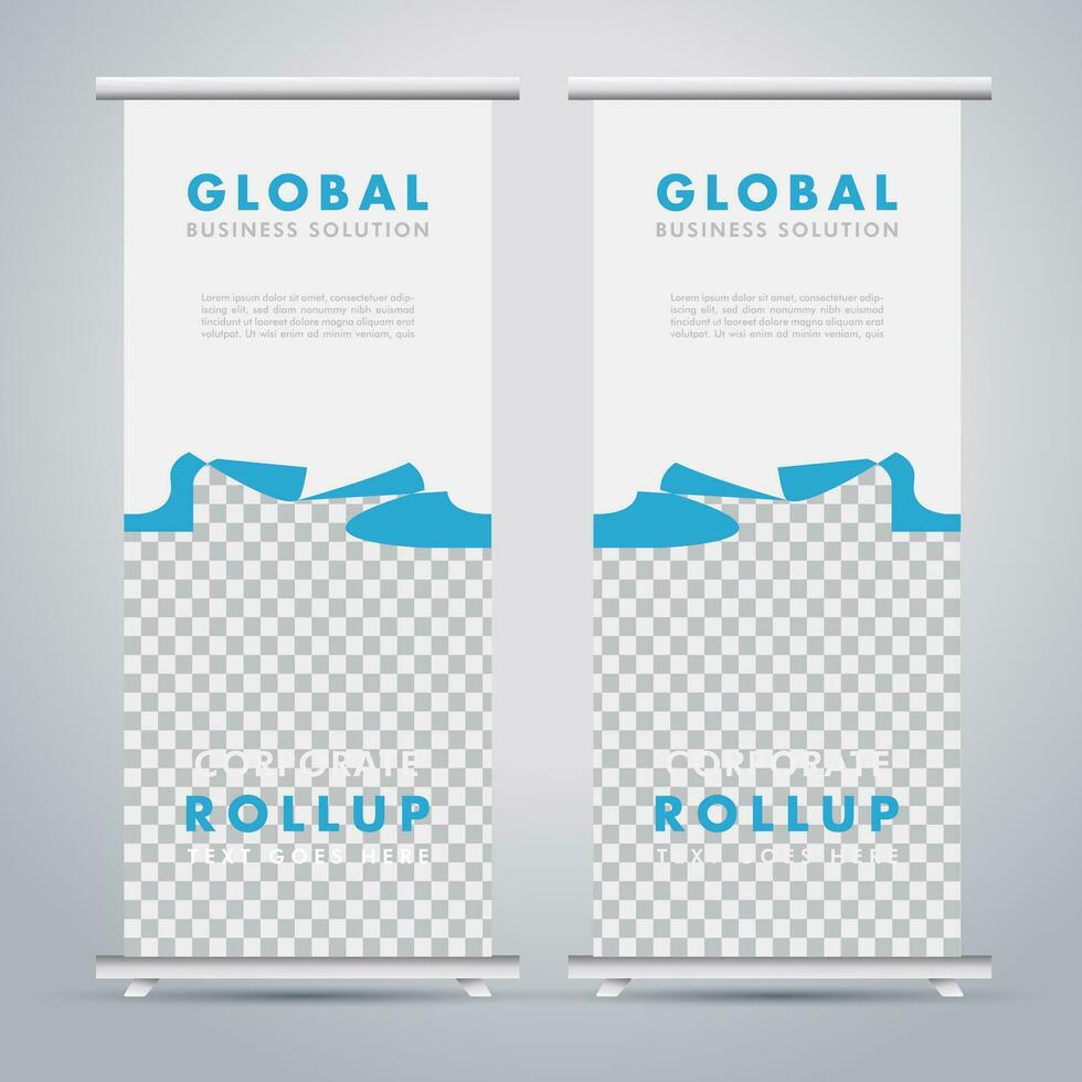 Modern roll up banner design template. flyer. pull up. presentation. brochure. poster. advertisement. print media vector