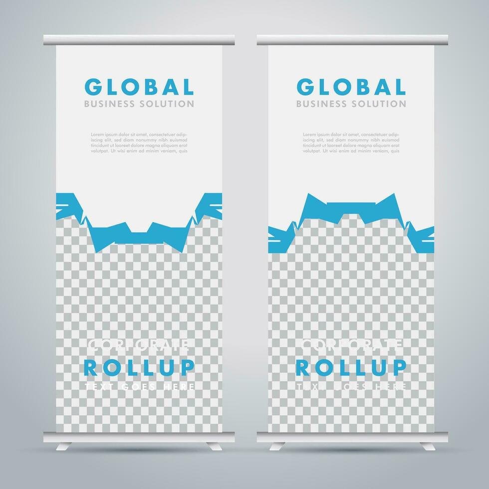 Modern roll up banner design template. flyer. pull up. presentation. brochure. poster. advertisement. print media vector