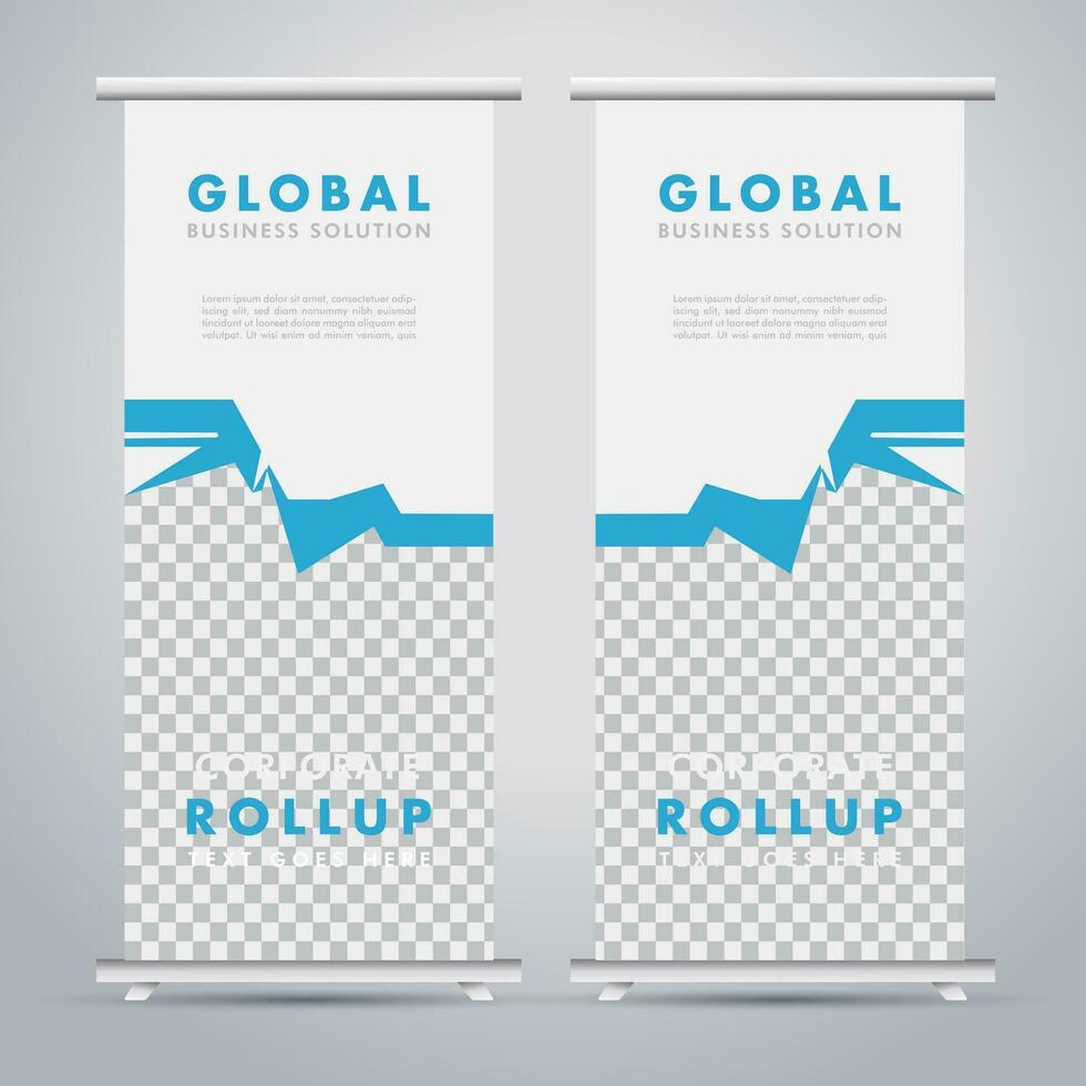 Modern roll up banner design template. flyer. pull up. presentation. brochure. poster. advertisement. print media vector