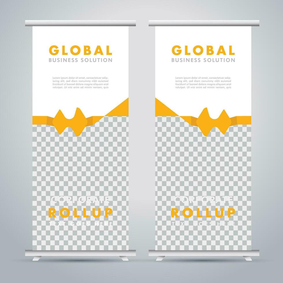 Modern roll up banner design template. flyer. pull up. presentation. brochure. poster. advertisement. print media vector