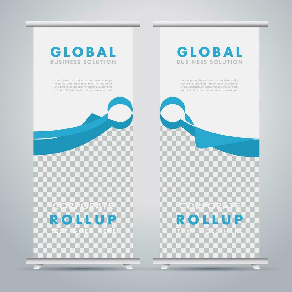 Modern roll up banner design template. flyer. pull up. presentation. brochure. poster. advertisement. print media vector