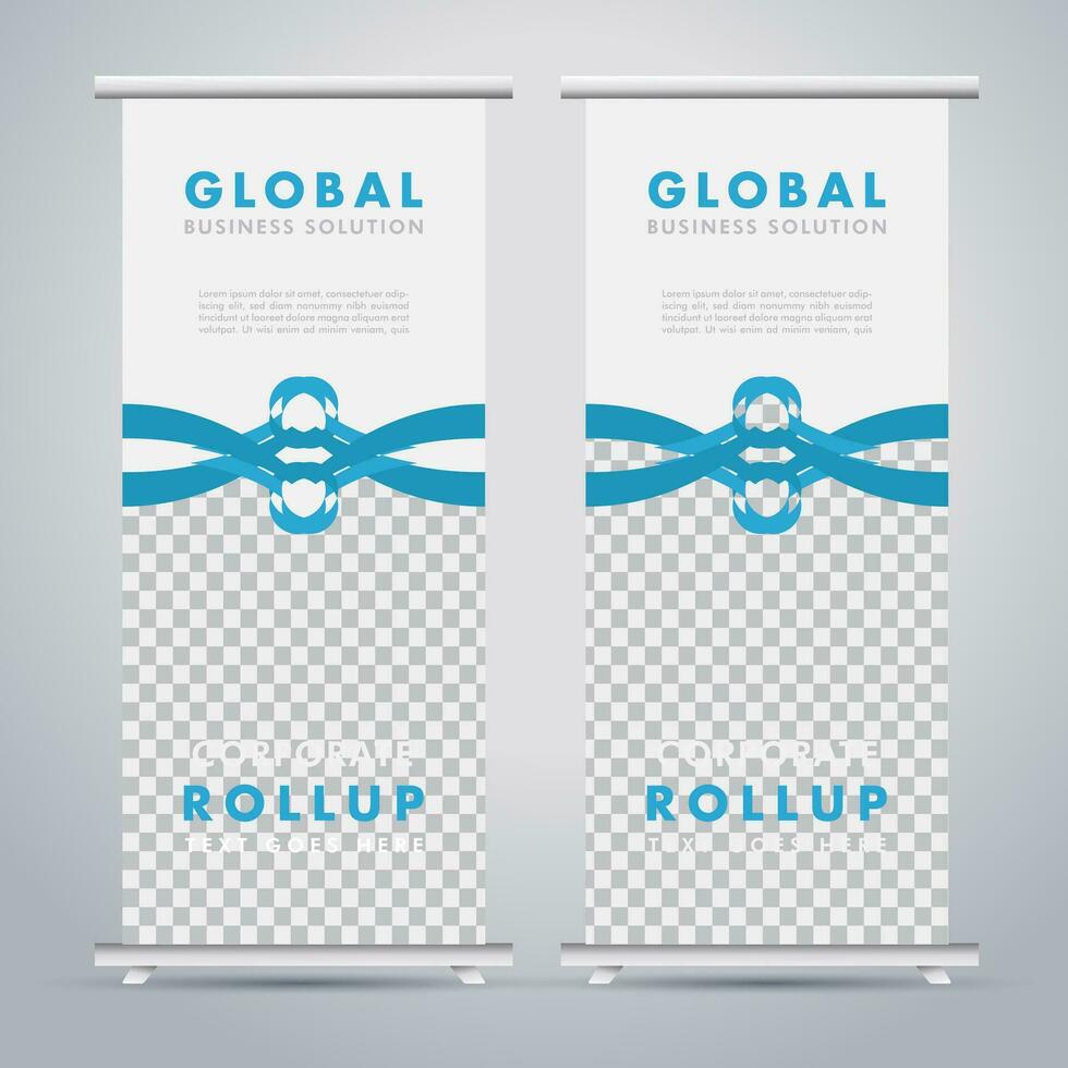 Modern roll up banner design template. flyer. pull up. presentation. brochure. poster. advertisement. print media vector
