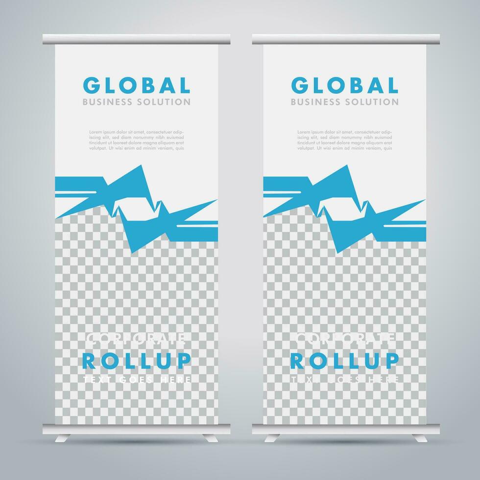 Modern roll up banner design template. flyer. pull up. presentation. brochure. poster. advertisement. print media vector