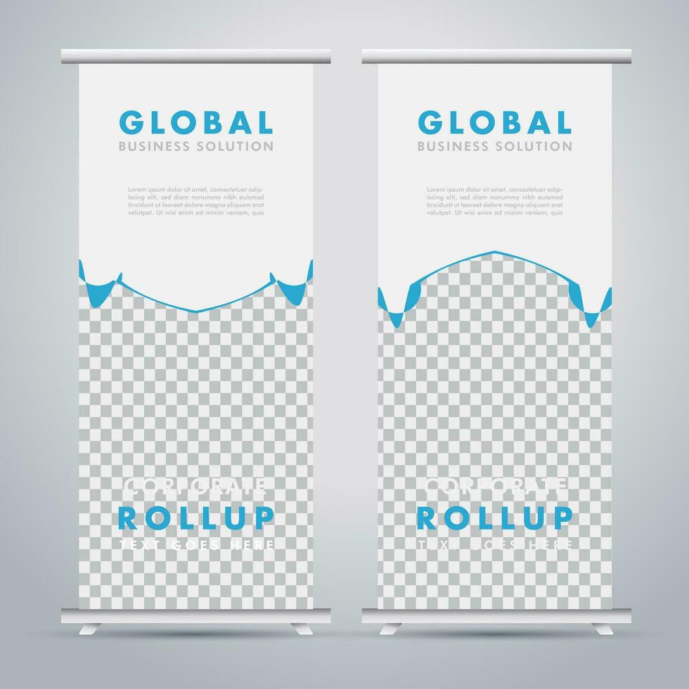 Modern roll up banner design template. flyer. pull up. presentation. brochure. poster. advertisement. print media vector