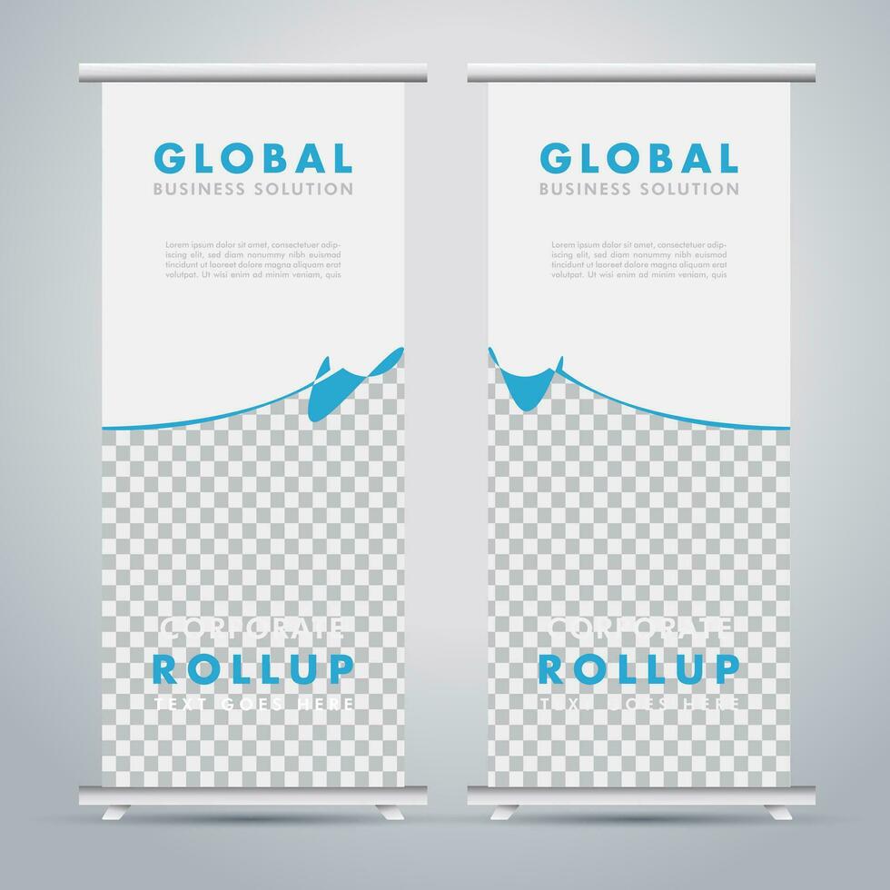 Modern roll up banner design template. flyer. pull up. presentation. brochure. poster. advertisement. print media vector