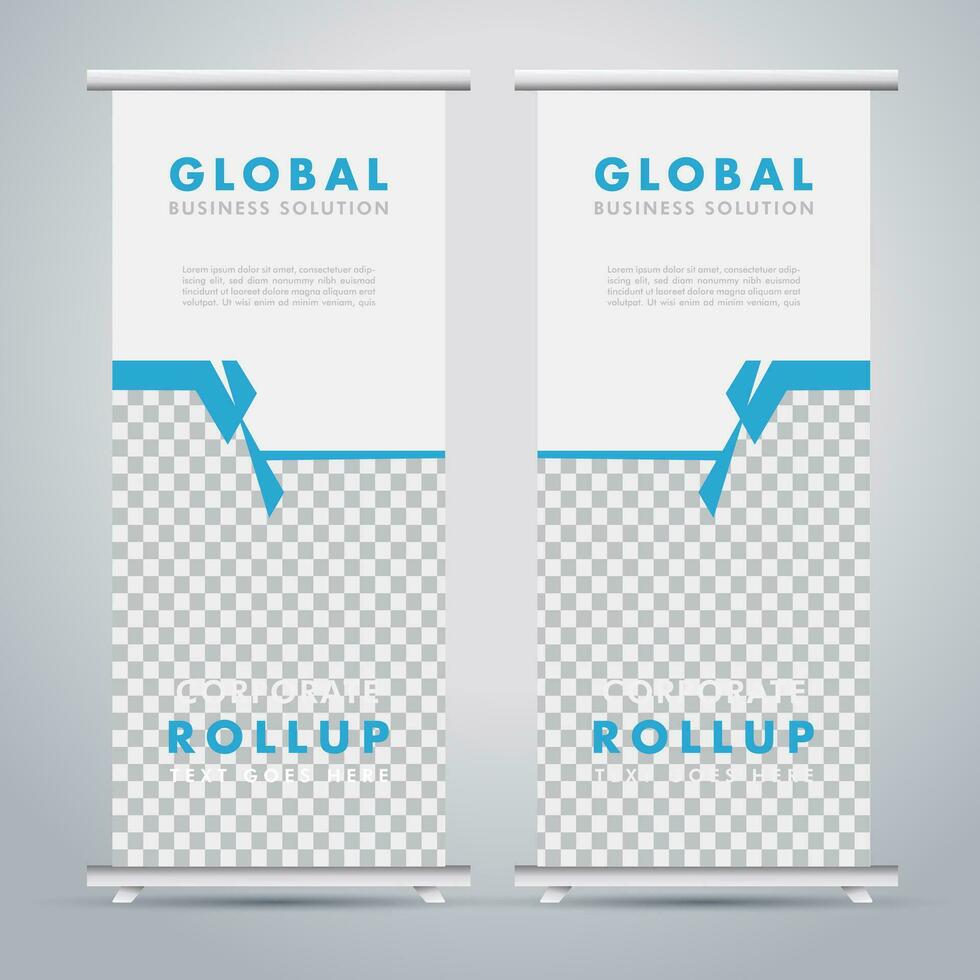 Modern roll up banner design template. flyer. pull up. presentation. brochure. poster. advertisement. print media vector