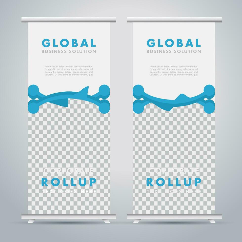 Modern roll up banner design template. flyer. pull up. presentation. brochure. poster. advertisement. print media vector