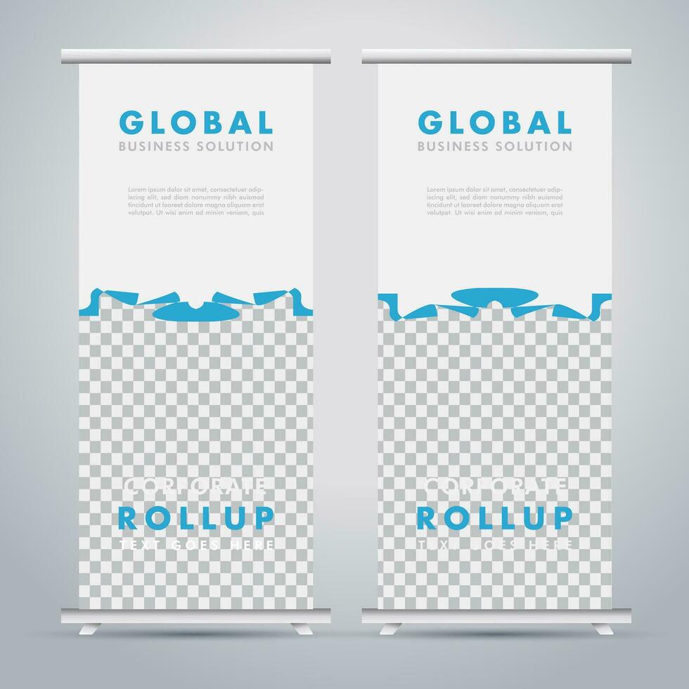 Modern roll up banner design template. flyer. pull up. presentation. brochure. poster. advertisement. print media vector