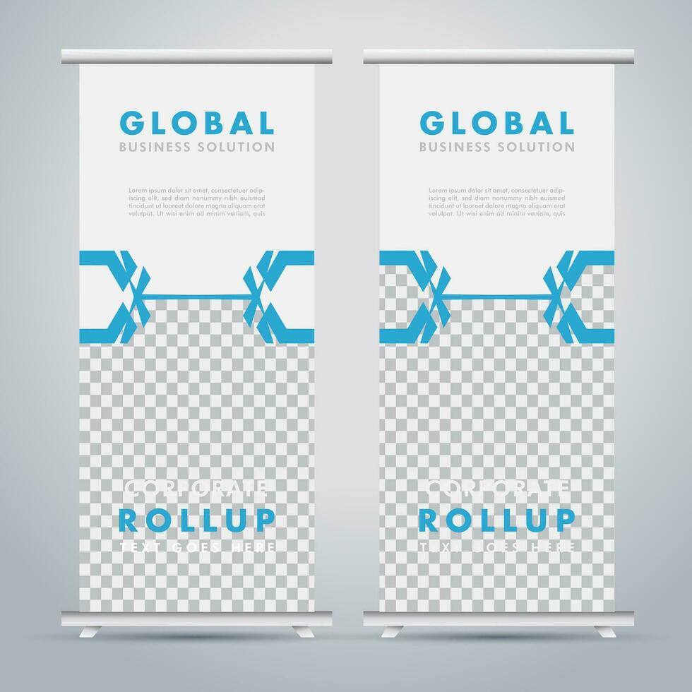 Modern roll up banner design template. flyer. pull up. presentation. brochure. poster. advertisement. print media vector