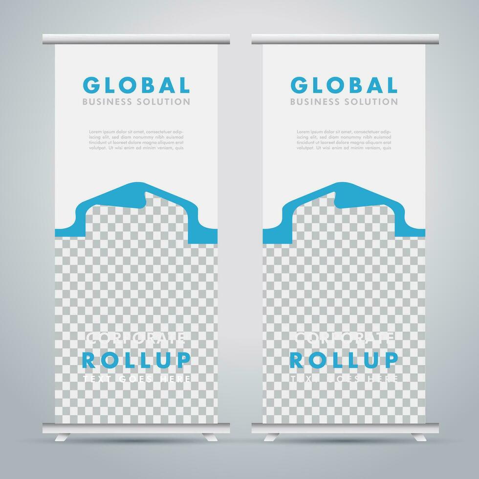 Modern roll up banner design template. flyer. pull up. presentation. brochure. poster. advertisement. print media vector