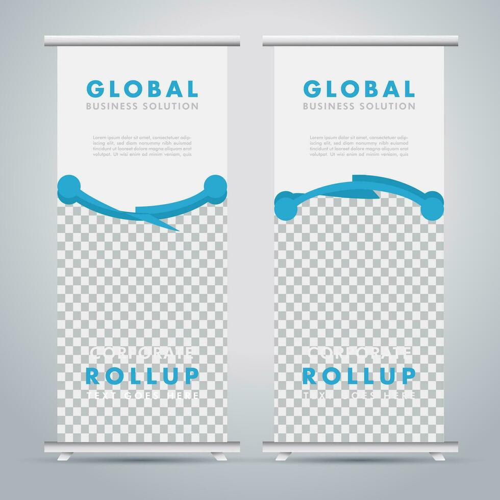 Modern roll up banner design template. flyer. pull up. presentation. brochure. poster. advertisement. print media vector