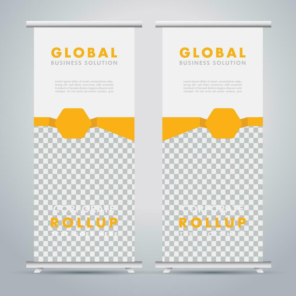 Modern roll up banner design template. flyer. pull up. presentation. brochure. poster. advertisement. print media vector