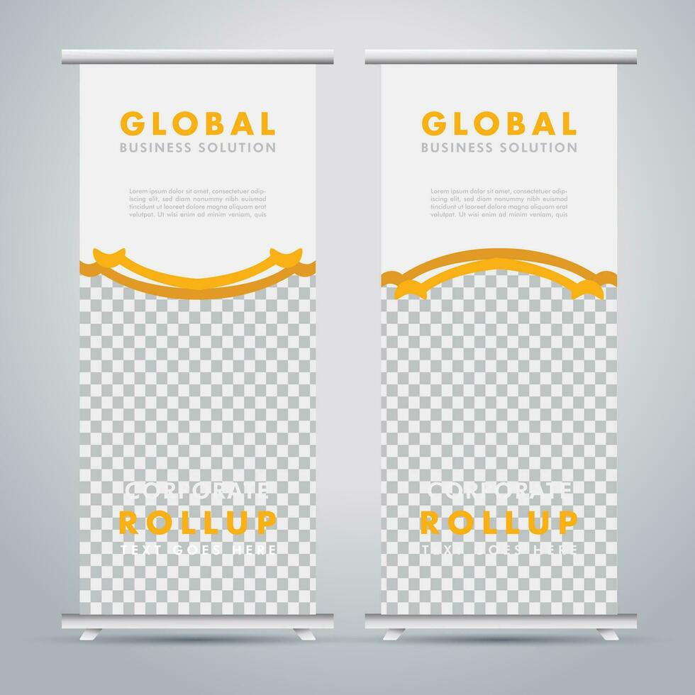 Modern roll up banner design template. flyer. pull up. presentation. brochure. poster. advertisement. print media vector