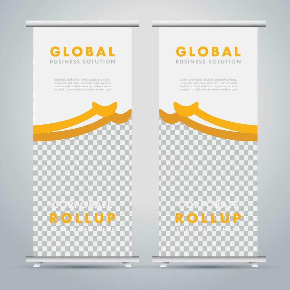 Modern roll up banner design template. flyer. pull up. presentation. brochure. poster. advertisement. print media vector
