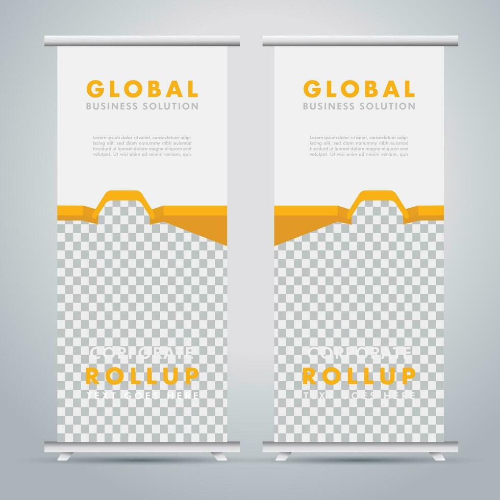 Modern roll up banner design template. flyer. pull up. presentation. brochure. poster. advertisement. print media vector