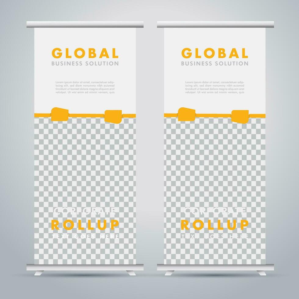 Modern roll up banner design template. flyer. pull up. presentation. brochure. poster. advertisement. print media vector