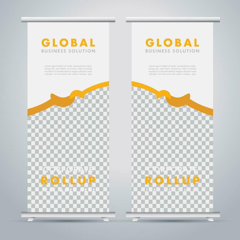 Modern roll up banner design template. flyer. pull up. presentation. brochure. poster. advertisement. print media vector