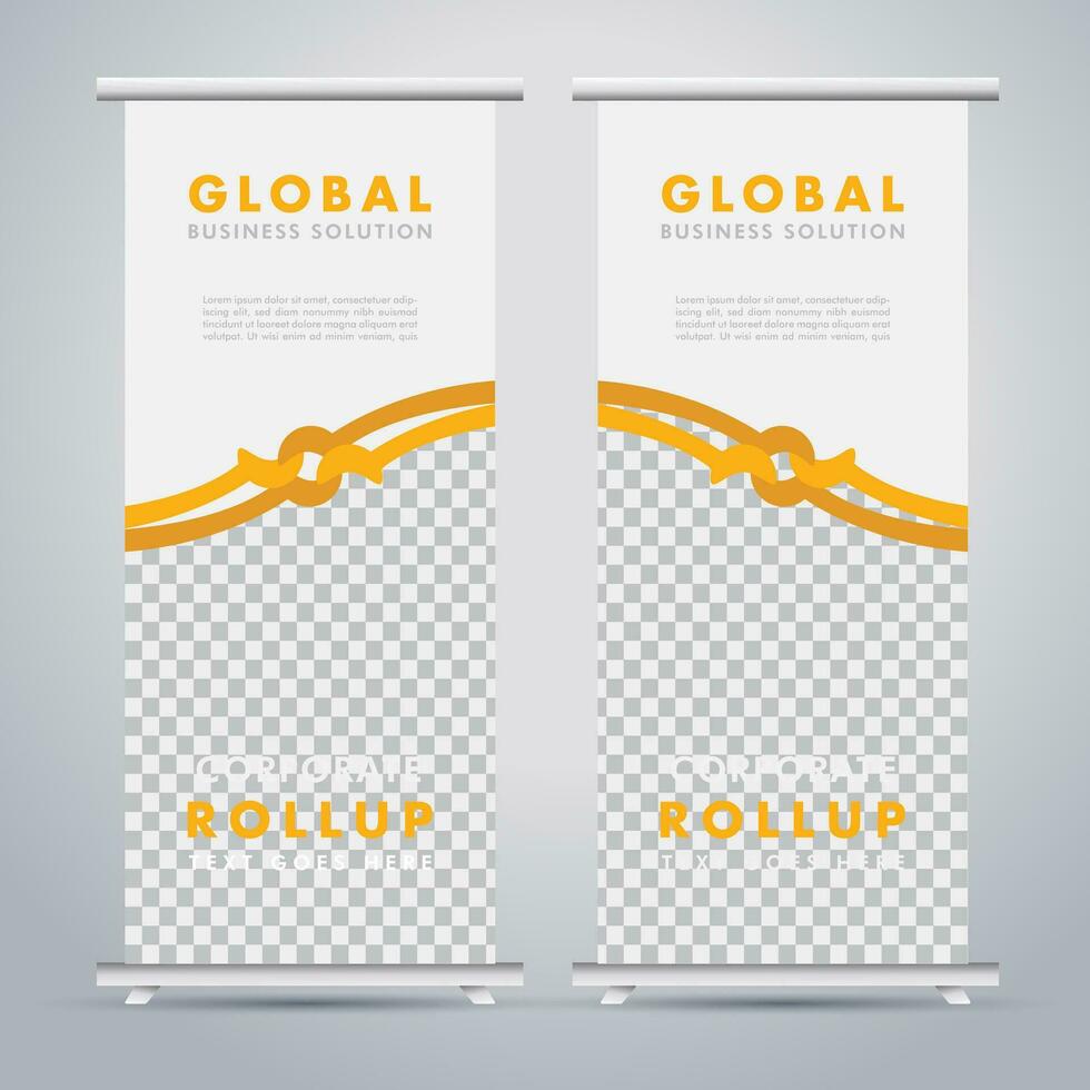 Modern roll up banner design template. flyer. pull up. presentation. brochure. poster. advertisement. print media vector