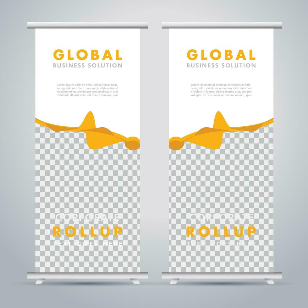 Modern roll up banner design template. flyer. pull up. presentation. brochure. poster. advertisement. print media vector