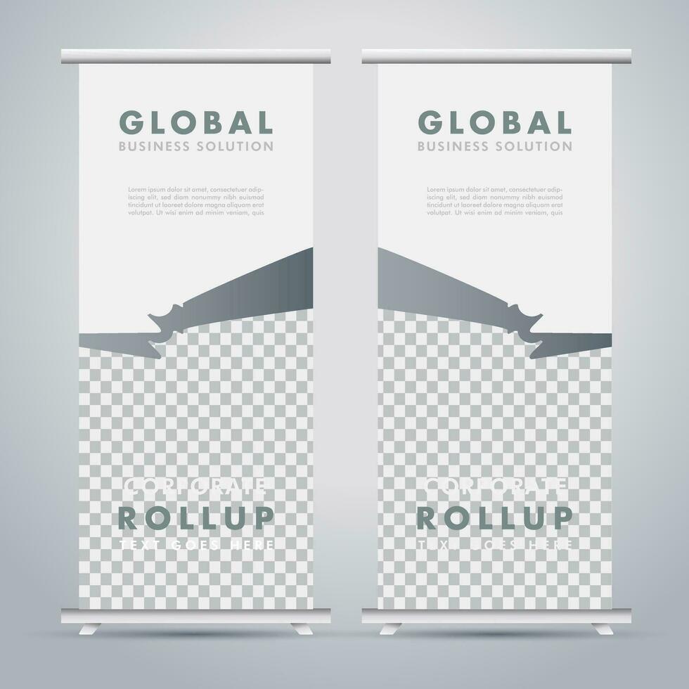Modern roll up banner design template. flyer. pull up. presentation. brochure. poster. advertisement. print media vector