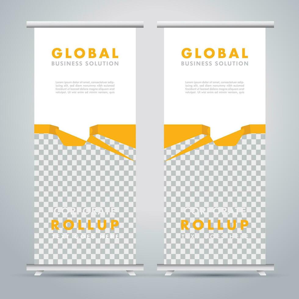 Modern roll up banner design template. flyer. pull up. presentation. brochure. poster. advertisement. print media vector