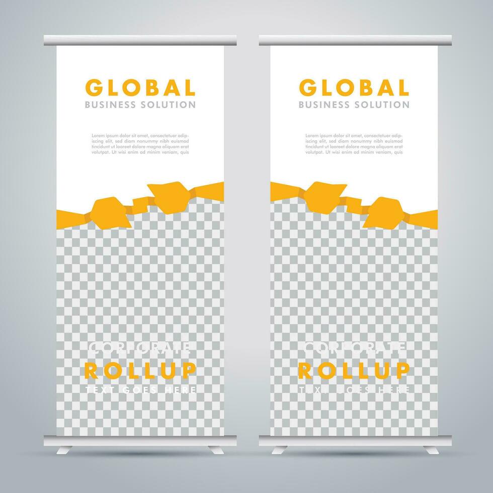 Modern roll up banner design template. flyer. pull up. presentation. brochure. poster. advertisement. print media vector