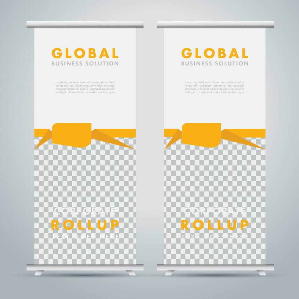 Modern roll up banner design template. flyer. pull up. presentation. brochure. poster. advertisement. print media vector