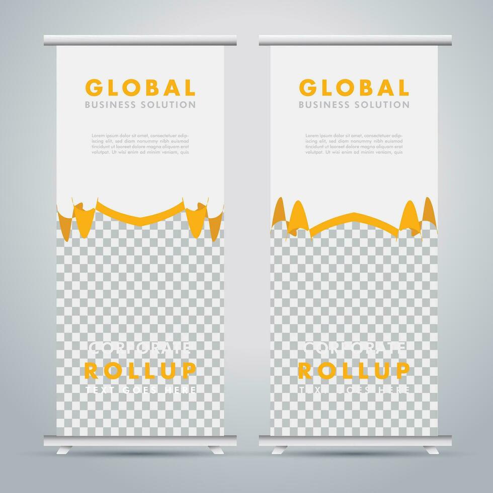 Modern roll up banner design template. flyer. pull up. presentation. brochure. poster. advertisement. print media vector