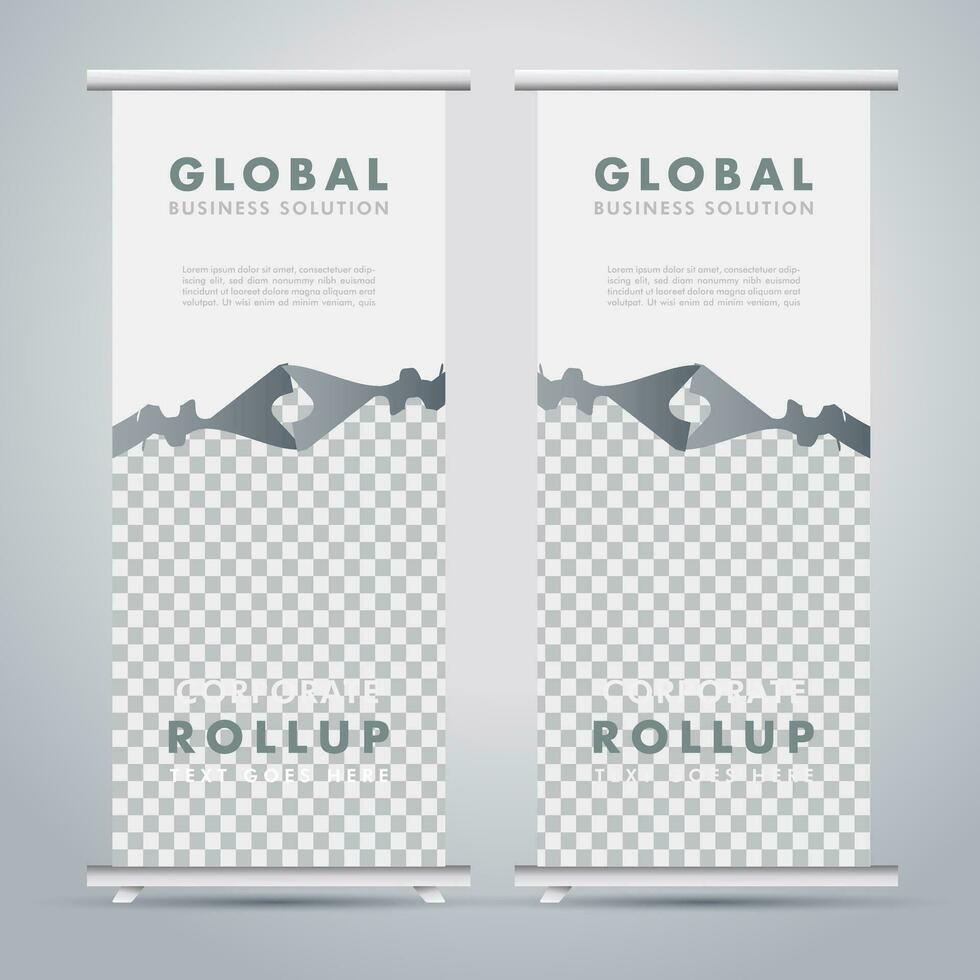 Modern roll up banner design template. flyer. pull up. presentation. brochure. poster. advertisement. print media vector