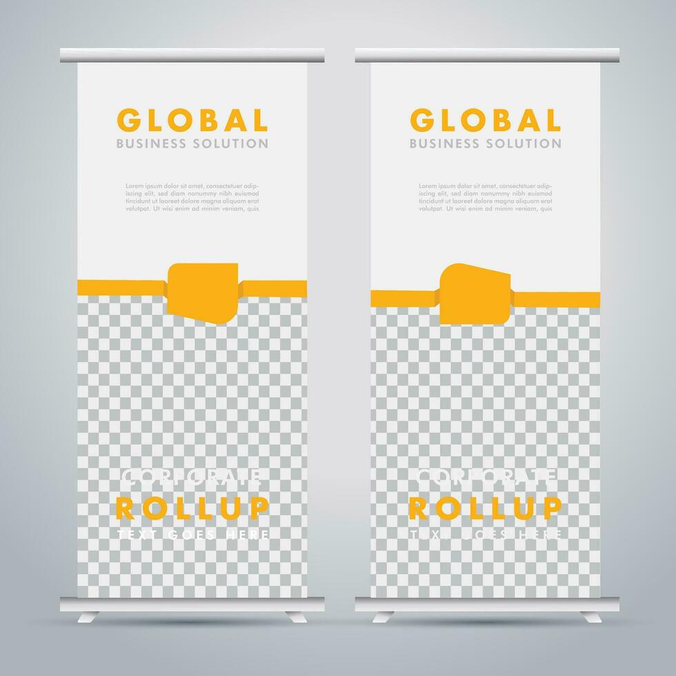 Modern roll up banner design template. flyer. pull up. presentation. brochure. poster. advertisement. print media vector