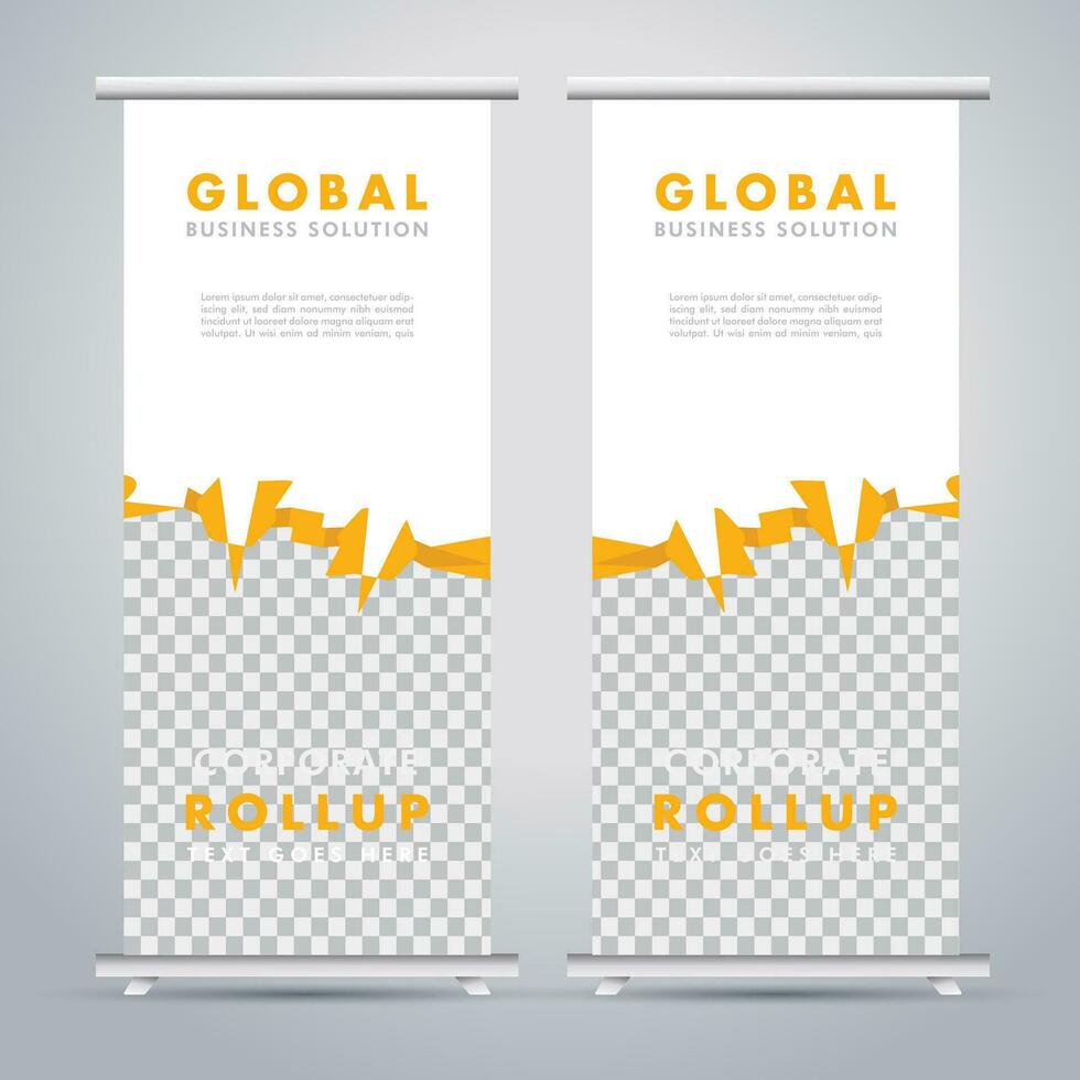 Modern roll up banner design template. flyer. pull up. presentation. brochure. poster. advertisement. print media vector