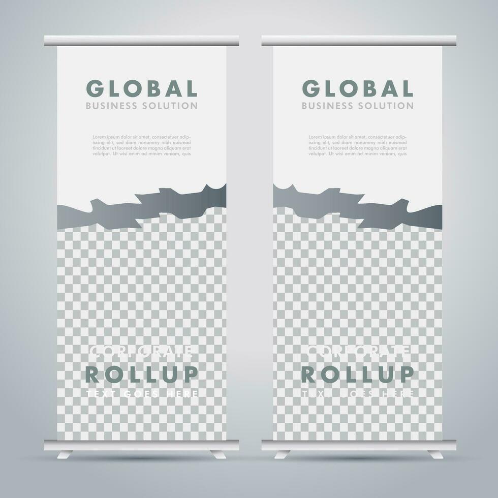 Modern roll up banner design template. flyer. pull up. presentation. brochure. poster. advertisement. print media vector