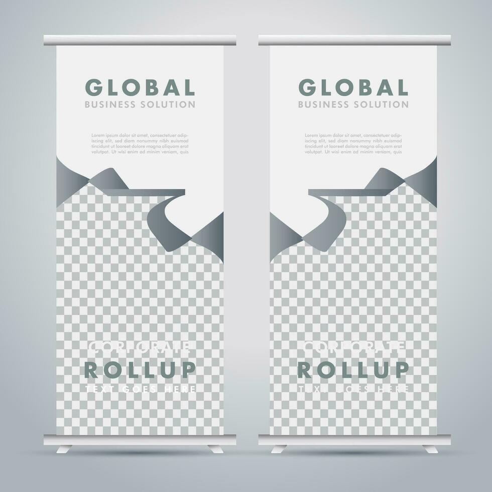 Modern roll up banner design template. flyer. pull up. presentation. brochure. poster. advertisement. print media vector