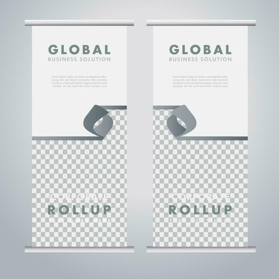 Modern roll up banner design template. flyer. pull up. presentation. brochure. poster. advertisement. print media vector