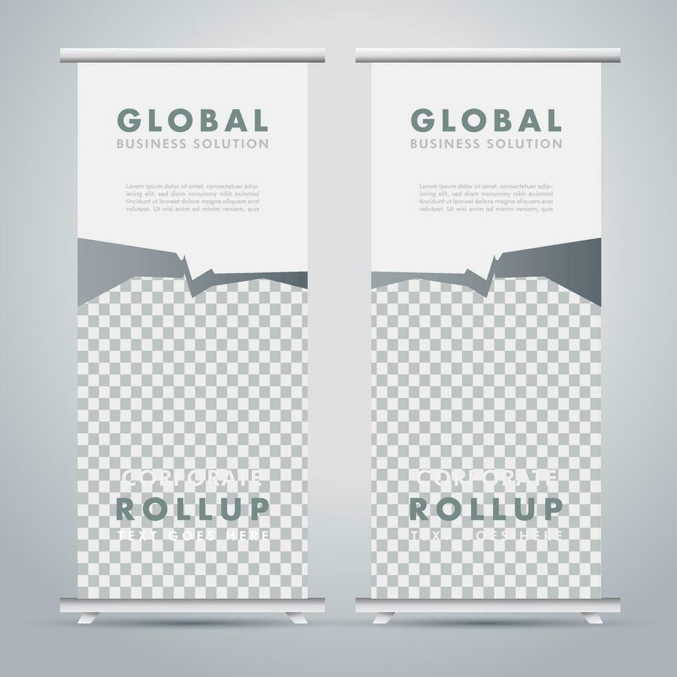 Modern roll up banner design template. flyer. pull up. presentation. brochure. poster. advertisement. print media vector