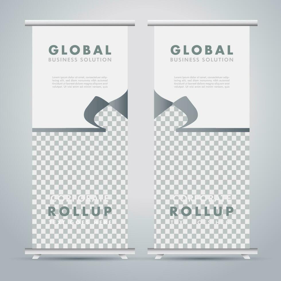 Modern roll up banner design template. flyer. pull up. presentation. brochure. poster. advertisement. print media vector