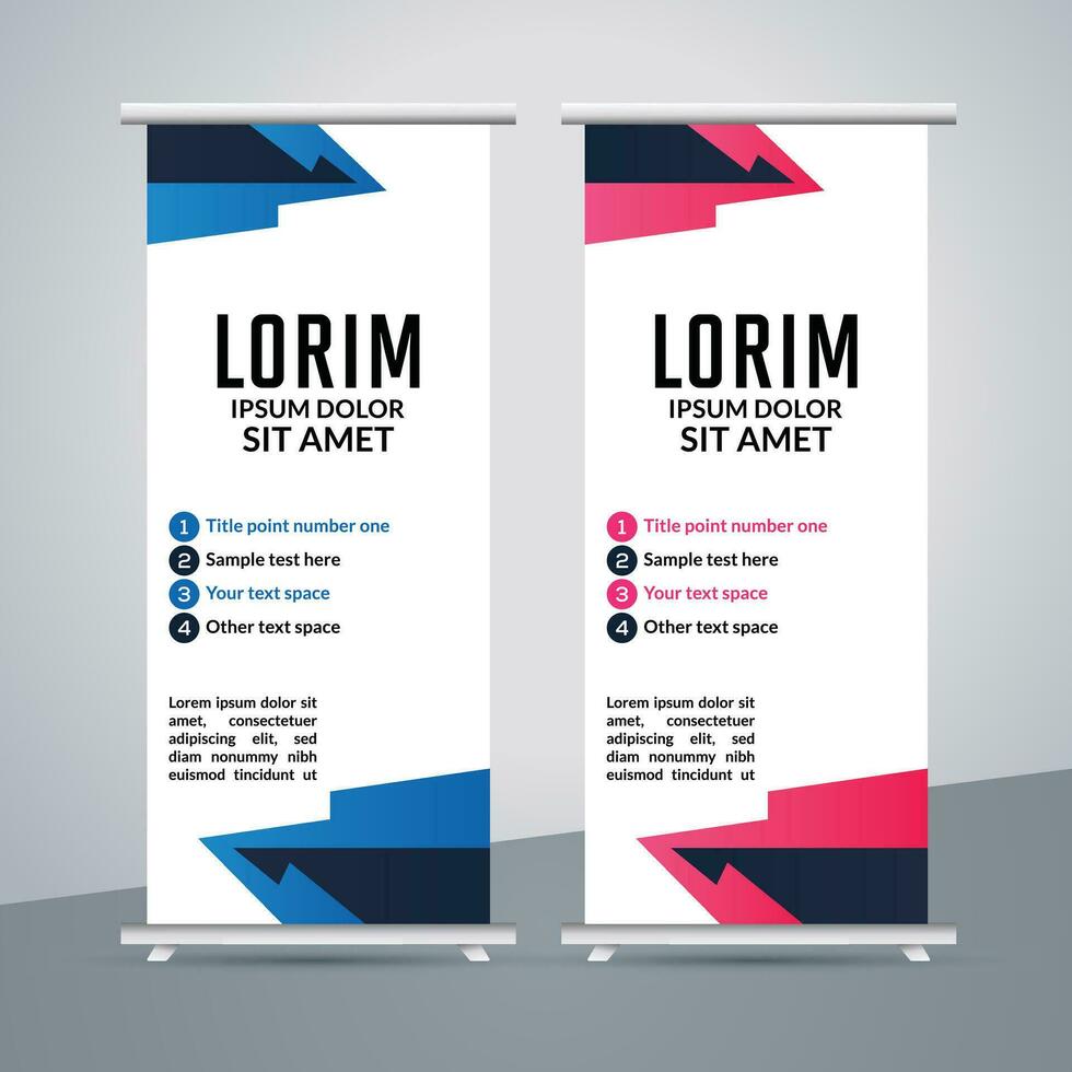 professional business roll up display standee template design vector