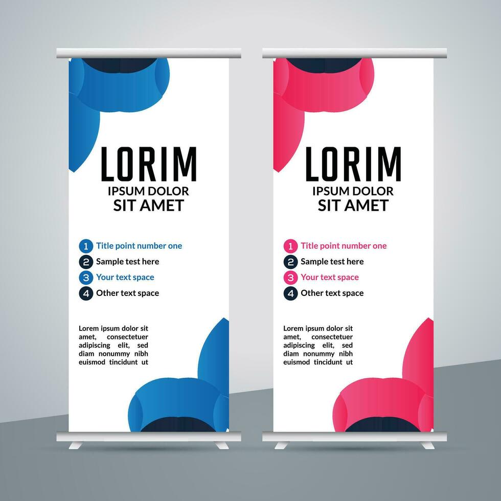 professional business roll up display standee template design vector